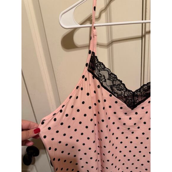 Joyspun Women’s Dreamy Soft Collection Pink Black Lace Chemise Nightgown Plus 3X - Picture 3 of 10